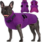 Dog Coats for Medium Dogs, Waterproof Winter Coat with Harness Bulit in, Reflective Reflective Adjustable Hook&Loop Dog Snowsuit for Cold Weather Warm Snow Jacket, M Purple