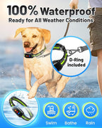 No Shock Dog Training Collar with Remote 3300FT - Vibration and Beep Only, Waterproof Humane Shock Collar for Dogs Bark Control & Obedience Training - Small/Medium/Large Breeds E-Collar (Green)
