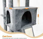 82" Tall Cat Tree,Giant Cat Tree for Indoor Cats Large Adult, Heavy Duty Cat Tree Tower, Extra Large Cat Trees with Scratching Posts, Cat Condos, Hammock,Top Perch,Ramp (Dark Grey)