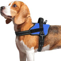 rabbitgoo Dog Harness Medium Sized, No Pull No Choke Pet Vest, Easy Wearing with One Buckle, Reflective, Adjustable Pet Harness with Molle for Walking, Training, Blue, M