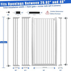 59 Inch Extra Tall Pet Gate for Cats,29.92“- 48” Adjustable Wide Dog Gates,No Drilling Pressure Mounted Walk Through Tall Cat Gate for Doorways,Hallway,Stairs