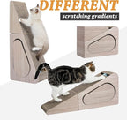 PAWZ Road Cat Scratcher, Triangle Cardboard Cat Scratcher 28.3” Large Scratch Pad 2 in 1 Cat Tunnel Scratcher with Interactive Toy Balls for Indoor Cats