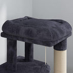 IMUsee 36 Inches Cat Tree Condo with Sisal Scratching Posts, Scratching Board, Plush Ball and Middle House, Cat Tower Furniture Kitty Activity Center Kitten Play House, Dark Blue