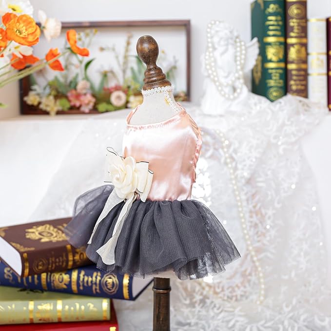 Fashion Sweet Puppy Dog Blingbling Princess Skirt Pet Dog Lace Cake Camisole Tutu Dress J-Pink XS