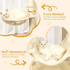 Tangkula 80 Inch Tall Cat Tree, Multi-Level Cat Tower with Sisal Scratching Posts, 2 Condos, Plush Perch, Hammock, Basket, Dangling Toys, Cat Climbing Furniture for Indoor Cats (Beige)