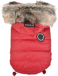 Puppia Hollis Winter Reversible Hooded Winter Dog Coat Warm Comfortable Fashionable for Small and Medium Dogs, RED, XX-Large