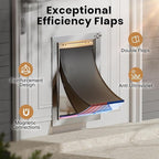 All Aluminum Dog Door, Rust Proof Heavy Duty Large Dog Door for Exterior Doors, Doggy Door with 2 Magnetic Flaps, Energy Efficient, Closing Panel, Pet Door for Pets Up to 110Lb