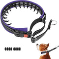Mayerzon Martingale No Pull Collar for Small Medium Dogs, Patented Anti Pull Dog Collar with Buckle for Walking Training, with Neoprene Padding and Reflective Stitching, Adjustable(Purple Trim, S)