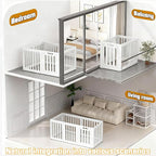 Dog Playpen Dog Play Pen Indoors, Portable Puppy PlayPen with Locking Door, Foldable Pet Fence for Small Dogs, Cats, Rabbits