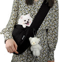 NATUYA Small Dog Carrier Sling Cat Sling-Dog Slings for Carrying Small Dogs-Adjustable Strap Hand Free Pet Puppy for Outdoor Traveling Subway (Black, Canvas)