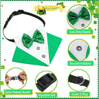 St.Patrick's Day Dog Tuxedo Bandanas Costume Pet Green Irish Outfits Adjustable Saint Patrick's Day Dog Scarf Bow Tie Collar for Large Dogs Cats Cosplay Party Dress Doggie Bibs (Grenn, Medium)