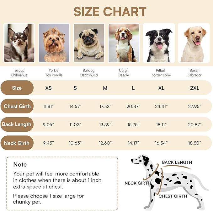 Queenmore Warm Fleece Dog Jacket, Cold Weather Waterproof Dog Snow Jacket with Leash Hole, Reflective Turtleneck Dog Snow Jacket Snowsuit,Dog Warm Coat for Small Medium& Large Dogs(Brown,XL)