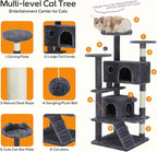 54 Inches Cat Tree, Cat Tree Tower Condo with Scratching Post for Cats House Play, Detachable Cat Tower, Multi-Level Furniture Activity Center for Kittens Pet House, Dark Gray