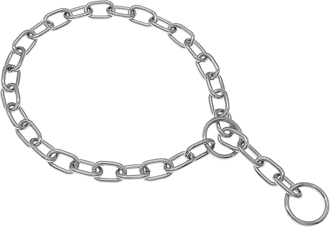 Herm Sprenger Chrome Plated Steel Fur Saver Dog Collar with Medium Link Professional Training Collar for Small Medium Large Dogs Correction Slip Chain Made in Germany (14 inches (35 cm))