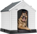 OFIKA Large Dog House Outdoor Indoor,Insulated Plastic Dog House for Small Medium Large Dogs,Durable Waterproof Dog House with Air Vents and Elevated Floor, Ventilate & Easy Clean, Assemble