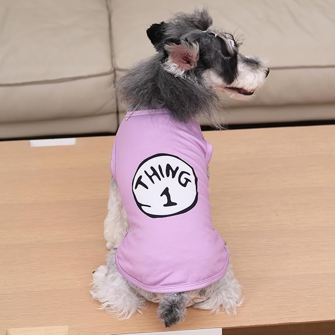 CuteBone Dog Shirts 2-Pack Soft Pet Clothes Breathable Summer Vest for Small Puppy and Stretchy Cat Apparel 2BX21M-D