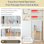 Lumizone Extra Tall Cat Gate 61.02" High Pressure Mounted Extra Wide 2025 New (17 Sizes) 1.37" Gap No Drilling Auto-Close One-Handed Operation Tall Pet Gate for Dogs(White, 61.02" H x 26.18"-29.91" W)