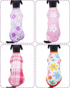 PET SHOW 4 Pack Summer Dog Shirts for Medium Large Dogs Girl UPF 50+ UV Sun Protection Cooling Clothes Tank Top Floral Puppy T-Shirts Pet Holiday Party Sleeveless Vest Pink(X-Large)