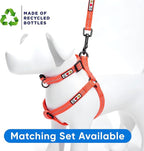 Pawtitas Recycled Reflective Step-in Dog Harness – Adjustable No-Pull Vest for Puppies to Seniors, Safe & Comfortable L Coral