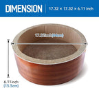 FluffyDream Cat Scratcher Post & Board, Round Cat Scratching Lounge Bed, Durable Pad Prevents Furniture Damage, 17.32'' x 17.32''x 6.11''