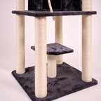 Tall Cat Tree - Multi-Level Cat Tower with Sisal & Condo - 82" Gray