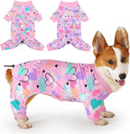 Glittme 2PACK Dog Pajamas Soft Dogs Clothes for Small Medium Dogs Elastic Cats Apparel Breathable Dog Pjs for Puppy