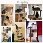 Wooden Cat Tree Condo with Natural Sisal Rope Scratching Post, Activity Tower for Cats Kittens Activity Tower Pet Play House Furniture Indoor (Type B)
