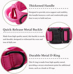 Tactical Dog Collar, Adjustable Military Training Nylon Dog Collar with Control Handle and Heavy Quick-Release Metal Buckle for Small Medium Large Dogs,Pink S