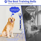 3 Pack Dog Doorbells, Pet Training Bells for Go Outside Potty Training and Communication Device Large Loud Dog Bell Cat Puppy Interactive Toys Adjustable Strap Door Bell (Dark Blue)