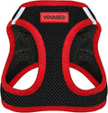 Best Pet Supplies - All Weather Mesh/Plush, Reflective, No Pull Harness for Small, Medium Dogs, Cats - Secure with Hook & Loop Fastener, Buckle, Double D-Rings - Black/Red Trim, XS