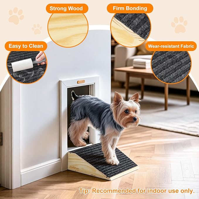 Dog Ramp for Stairs, Non-Slip Dog Stairs, Sturdy Wooden Pet Steps for Small Dogs and Cats Fits Staircase Indoor, Assist for Injured and Older Pets(4 Pack/S, Light Wood)