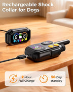 2-in-1 Dog Shock & Bark Collar with Remote – 4500FT Anti-Barking E Collars for Dog Training, IP67 Waterproof for Small Medium Large Breed (8-120Lbs)
