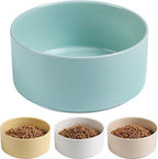 Dog Bowls, Non Slip Heavy Ceramic Dog Food and Water Bowl with Silicone Base, Pet Feeding Bowl for Puppies, Small and Medium Dogs (Glossy Light Green, 6 Inches)