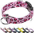 Martingale Collar for Dogs with Buckle No Pull Adjustable Nylon Limited Slip Training Dog Collars (Pink Leopard, Medium)