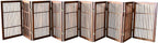 Urnporium Pet Dog Gate Freestanding, Strong Durable Folding Wooden Fence, Portable Acacia Hardwood Safety Barrier for Indoor & Outdoor Use (Brown Pet Gate, 10 Panel 30" Tall)