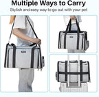 Expandable Cat Carrier, Airline Approved Soft Sided Pet Carrier for Cats & Small Dogs Up to 15 lbs, with Locking Safety Zippers & Cozy Fleece Pad, Portable for Car & Vet Visits, Black