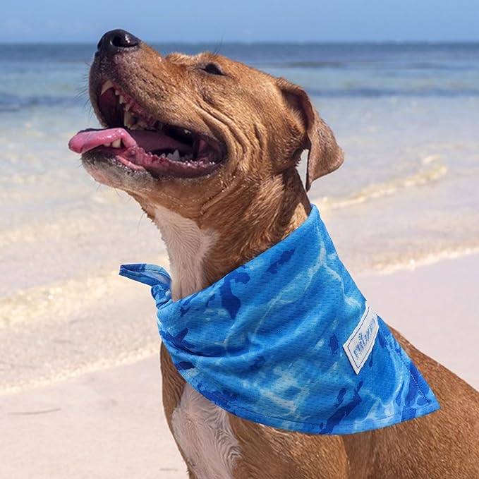 KYEESE 2Pack Dog Cooling Bandana, Breathable Cooling Bandanas for Small Medium Large Dogs, Neck Cooler Wraps for Summer Walking Outdoor, Polar Bear+Ice