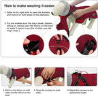 Doglay Dog Jacket Waterproof Dog Coat with Harness Built in, Christmas Puppy Winter Coat Reflective Turtleneck Puffer Snow Jackets for Small Medium Large Dogs