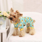Dog Pajamas Pjs Spring Summer Dog Clothes for Small Dogs Girl Boy, Soft Stretchy Tiny Chihuahua Yorkie Puppy Clothes Doggie Onesies Cat Pet Jammies Outfit, Green Bee, XS
