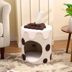 Happy & Polly 26" Boba Tea Medium Cup Cat Tree Tower Tall Multi-Level Stable Condo for Large Cats Multifunctional Cat Furniture Activity Center for Kitten