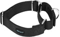 Mikivery Martingale Dog Collar Nylon Adjustable and Safety Training Colourful Comfortable Metal Buckle Pet Collars for Small Medium and Large Dogs(Black,M)