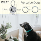 Large Dog Bells, Collar Loud Bells, Pet Tracker & Training, Handmade Metal(Silver)