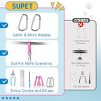 Supet Dog Grooming Hammock Harness for Dogs Cats, Relaxation Pet Nail Clipper Hammock, Restraint Dog & Medium Animal Leashes Sling for Groomingk for Nail Trimming (Blue-Love, M)