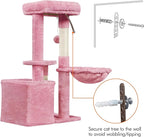 Topeakmart 34''H Cat Tower, Cute Cat Tree with Condo Nest Platform Scratching Posts, Activity Center for Indoor Cats Play & Rest