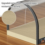3 Function in 1 Cardboard Cat Scratcher Board, 31.5 in Cat Scratcher House, Cat Scratchers for Indoor Cats, Arched Cats Scratch Pad As Cat Bed, Cat Tunnel for Sleep, Grind Claws (Dark Gray)