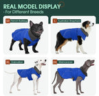 Kuoser Dog Jacket Warm Fleece Lined Dog Coats for Small Dogs, Waterproof Pet Coat Reflective Puppy Snowsuit with Harness Hole for Cold Weather Walking Hiking, Quilted Dogs Winter Vest, Blue, S