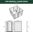 FXW Homeplus Unleashed Indoor Dog Playpen - Stress-Free and Safe Play, Heavy Duty 40 Inch 8 Panels with Washable Pee Pad for Medium and Large Dogs, Black│Patented