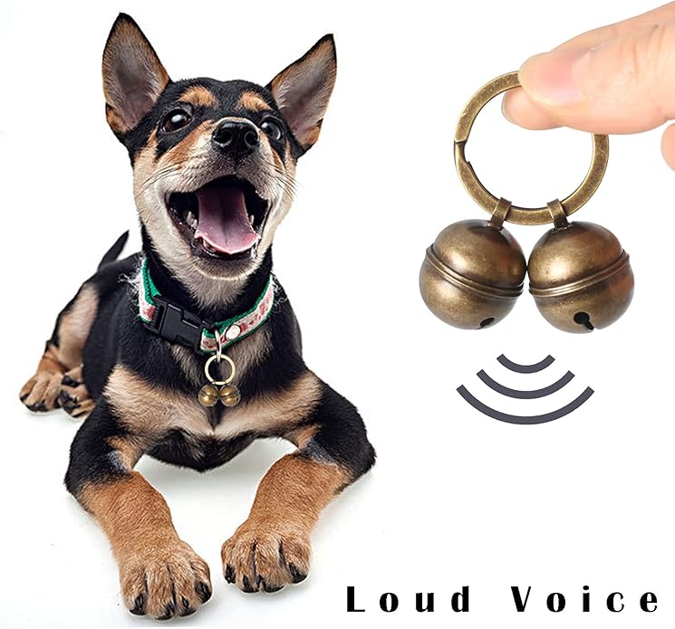 Copper Bells for Dog Collars with Snap Clips - Dog Bells to Go Outside,Made of Pure Copper for Dogs/Cat - Clear Sound & No Rust - Know Where Your Pet