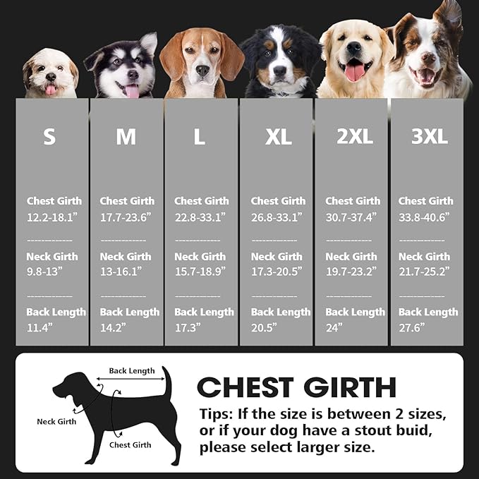 Fragralley Dog Coat Large, Waterproof Dog Jacket with Warm Fleece Lining, Adjustable Reflective Dogs Winter Coat, Turtleneck Pet Coats for Cold Weather (Black L)