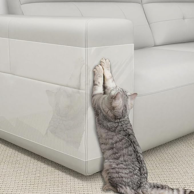 Cat Scratch Couch Furniture Protector, Self-Adhesive & Cuttable Furniture Scratch Protector Pad, Wear-Resistant Wall & Sofa Guard, Multi-Functional Cat Scratcher 196 * 7.87in